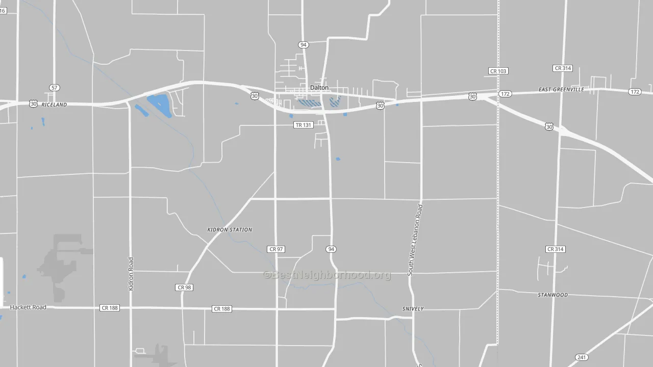 Transit Grade map of Dalton, OH
