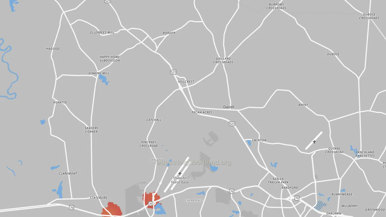 Transit Grade map of Dalzell, SC