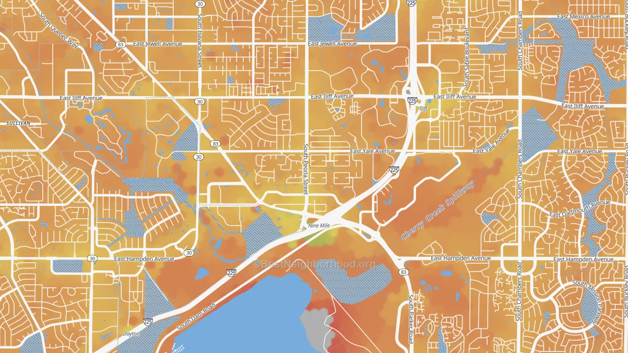 Transit Grade map of Dam East-West, Aurora, CO