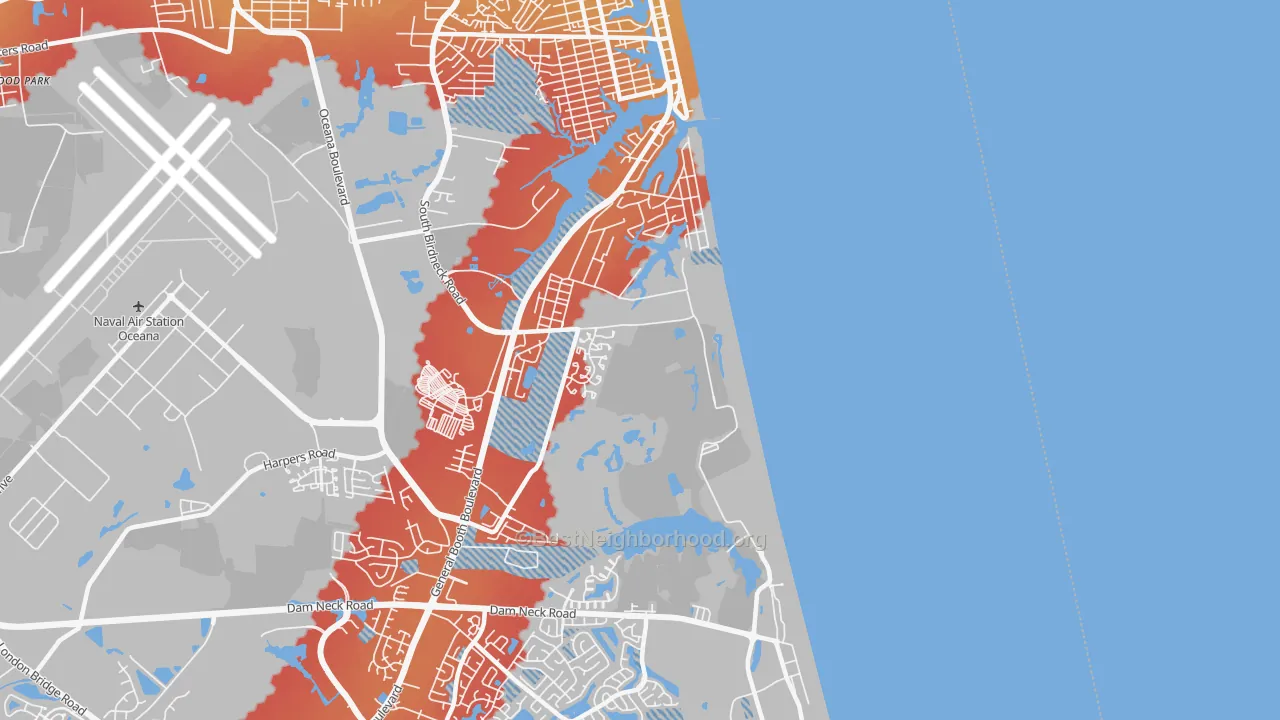 Transit Grade map of Dam Neck Naval Air Station, Virginia Beach, VA