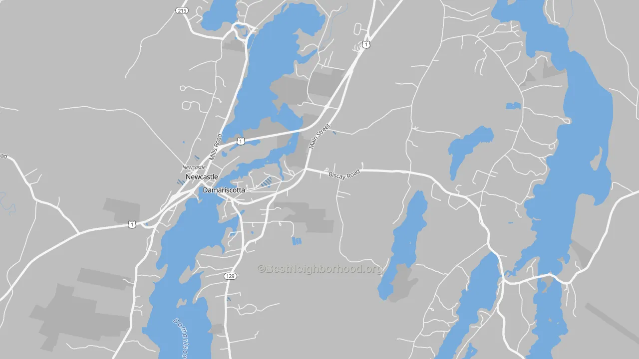 Transit Grade map of Damariscotta, ME