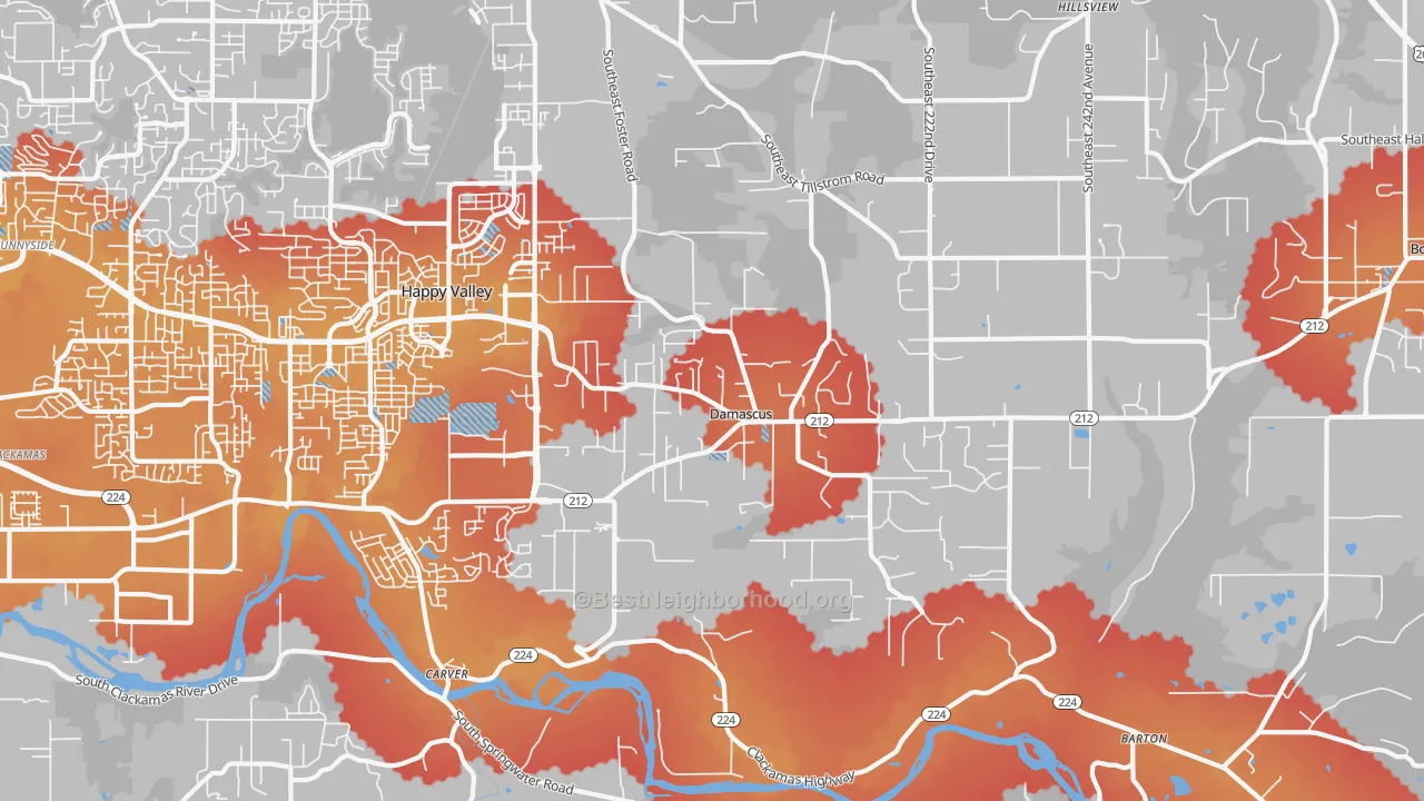 Transit Grade map of Damascus, OR