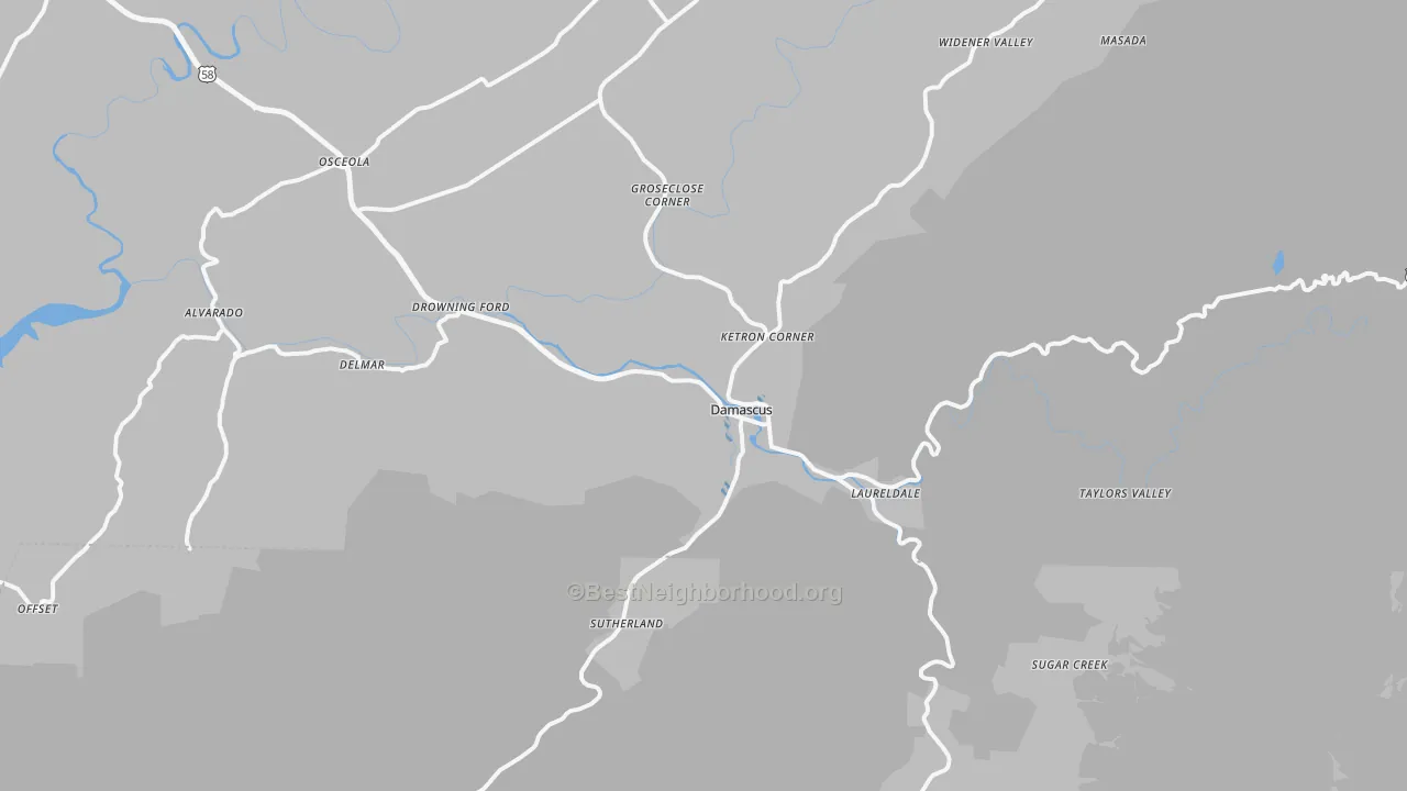 Transit Grade map of Damascus, VA