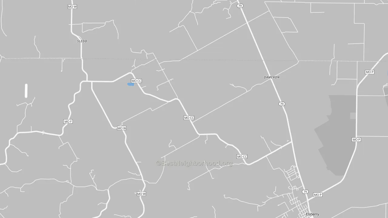 Transit Grade map of Dameron, MO
