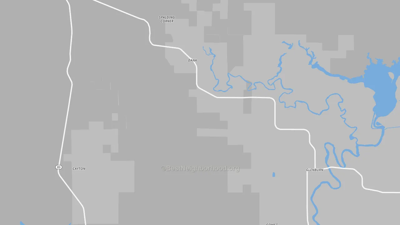 Transit Grade map of Dana, CA