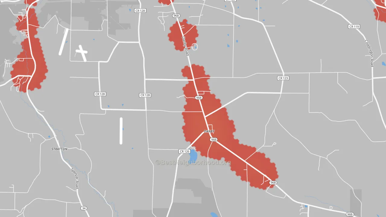 Transit Grade map of Danby, NY