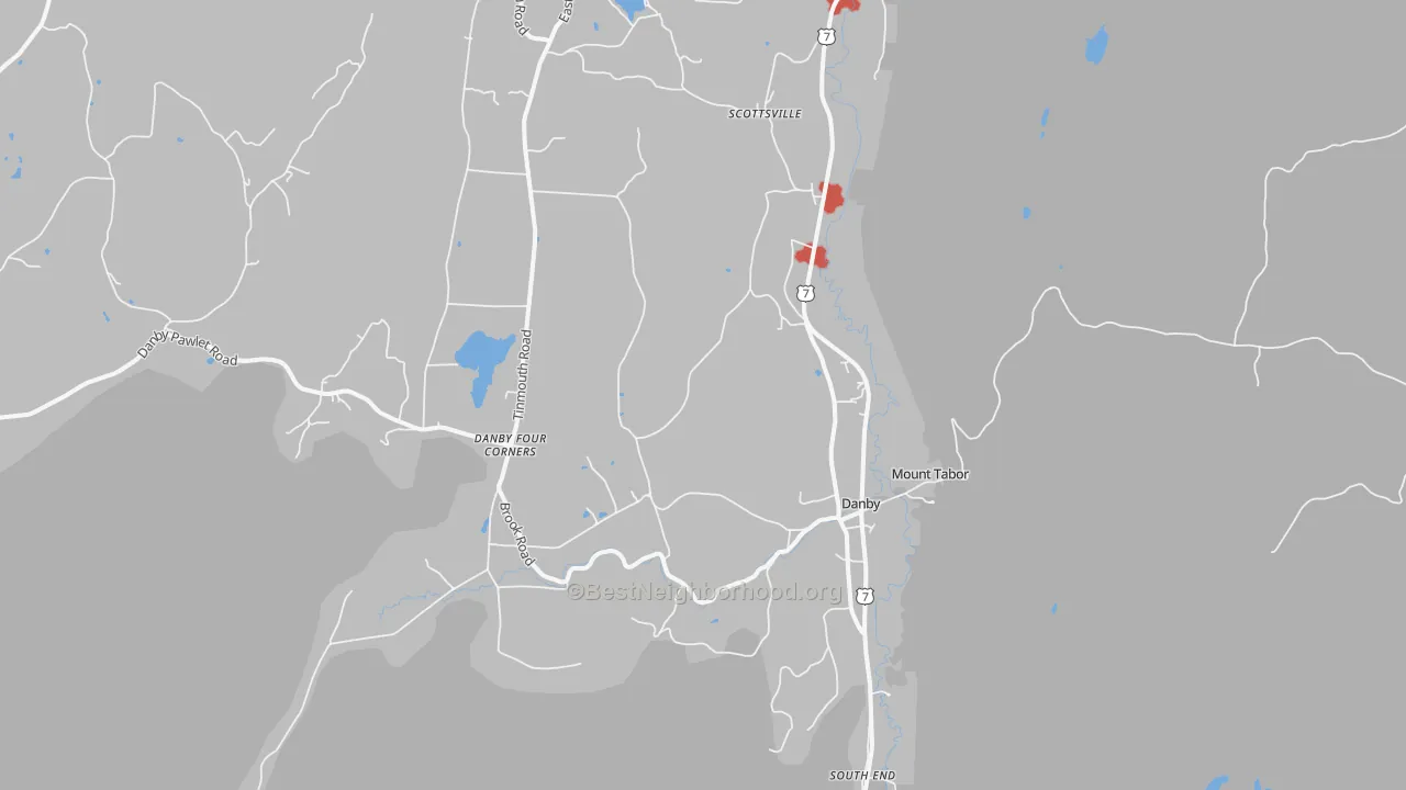 Transit Grade map of Danby, VT