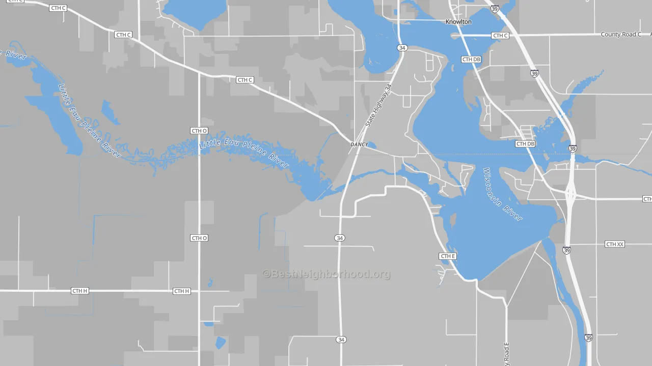 Transit Grade map of Dancy, WI