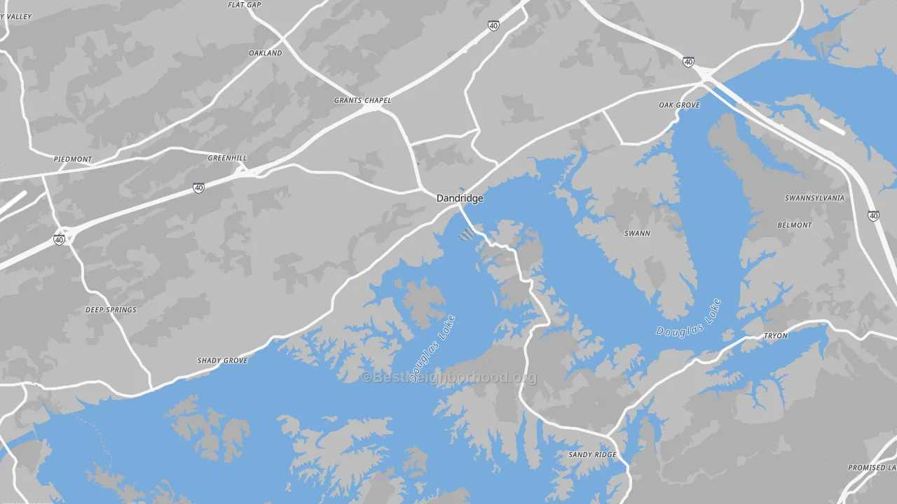 Transit Grade map of Dandridge, TN