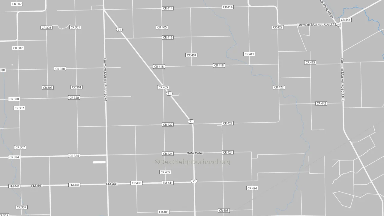 Transit Grade map of Danevang, TX