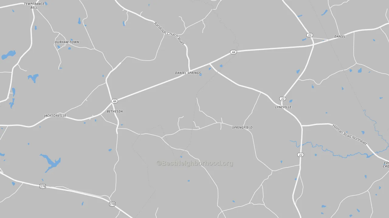 Transit Grade map of Daniel Springs, GA