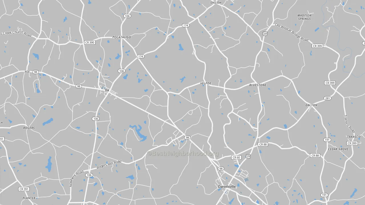 Transit Grade map of Danielsville, GA