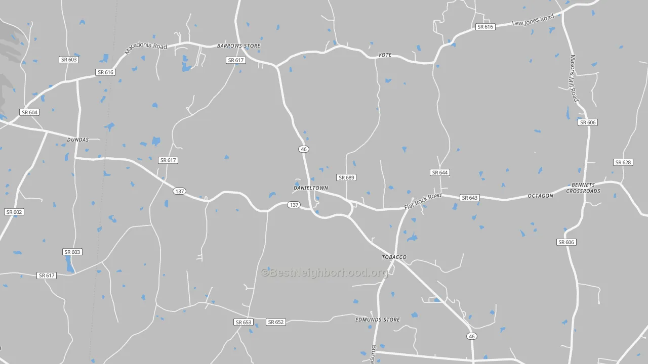 Transit Grade map of Danieltown, VA