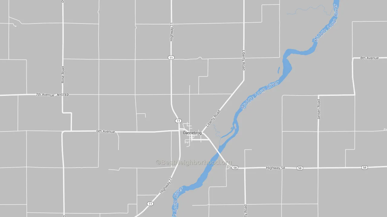 Transit Grade map of Dannebrog, NE