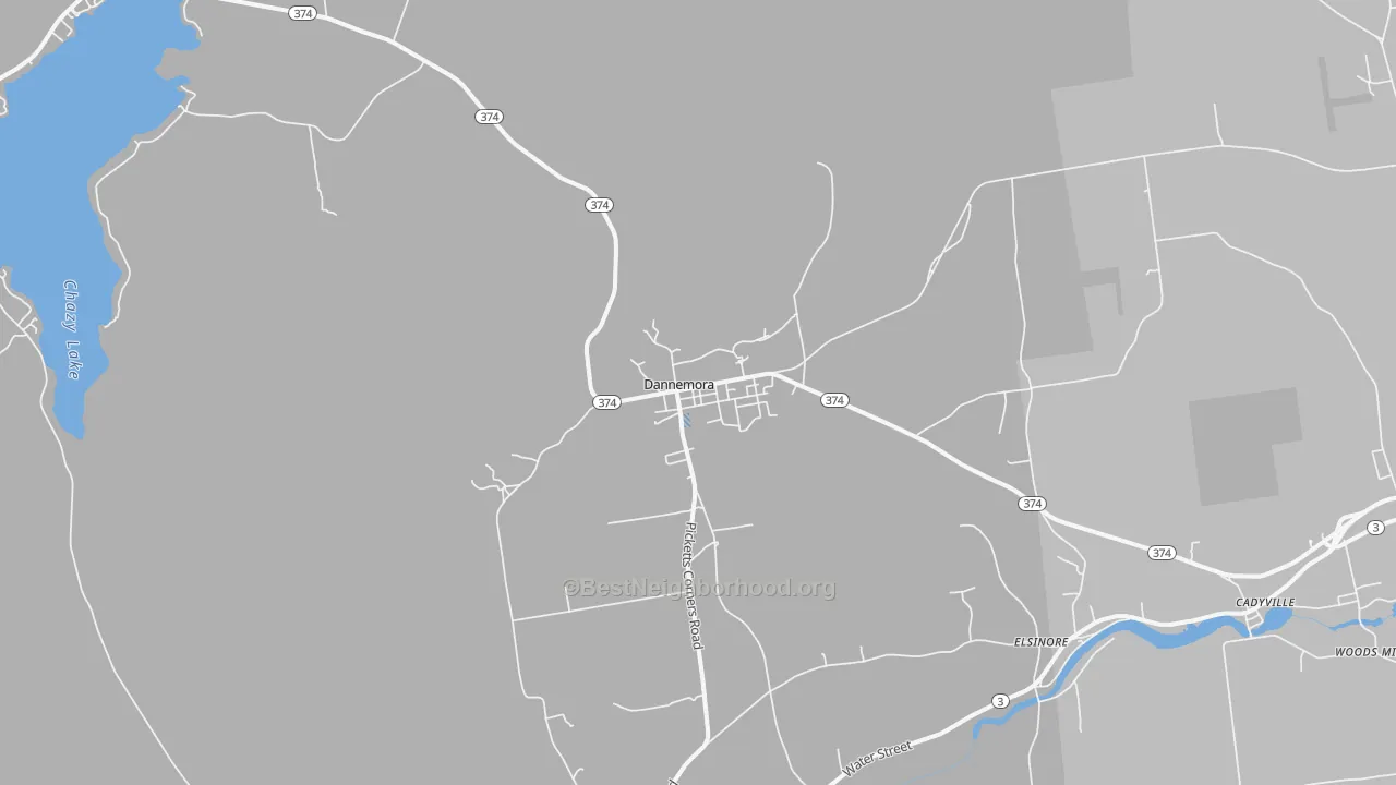 Transit Grade map of Dannemora, NY