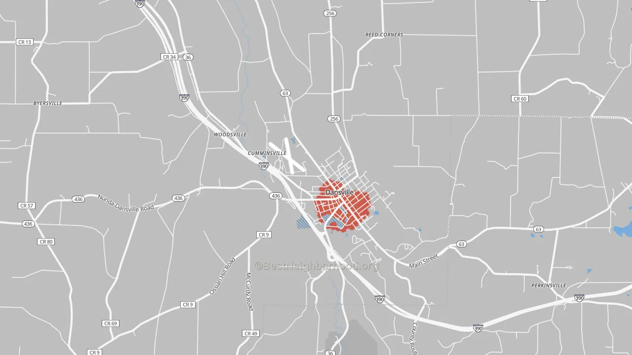Transit Grade map of Dansville, NY