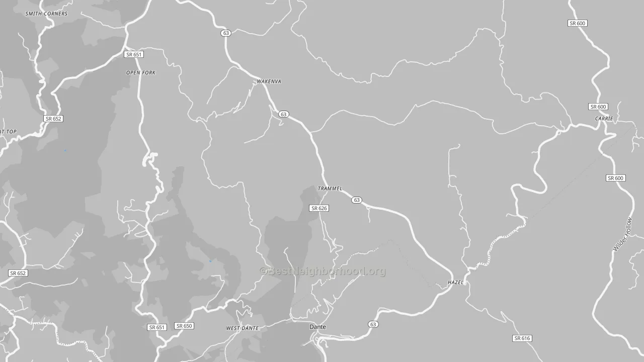 Transit Grade map of Dante, VA