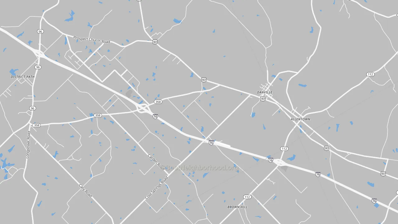 Transit Grade map of Danville, GA