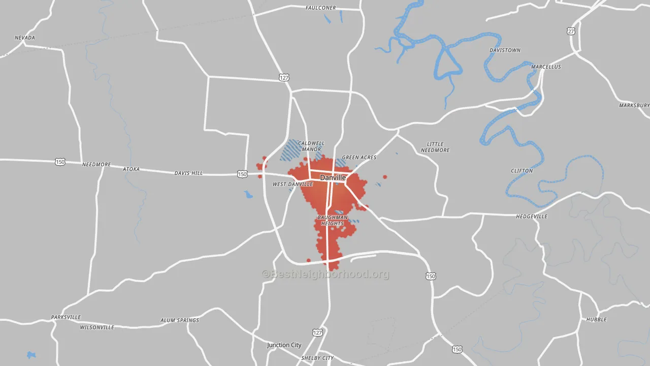 Transit Grade map of Danville, KY