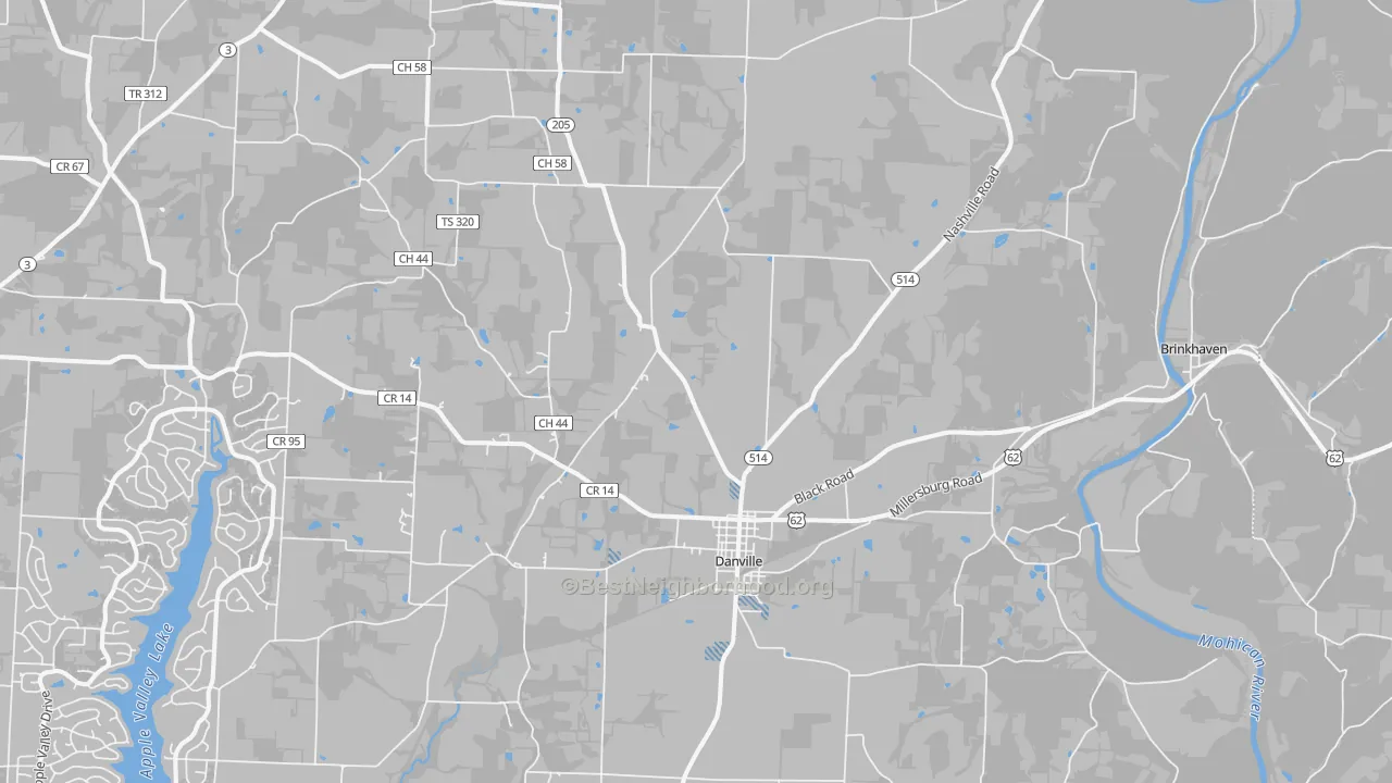 Transit Grade map of Danville, OH