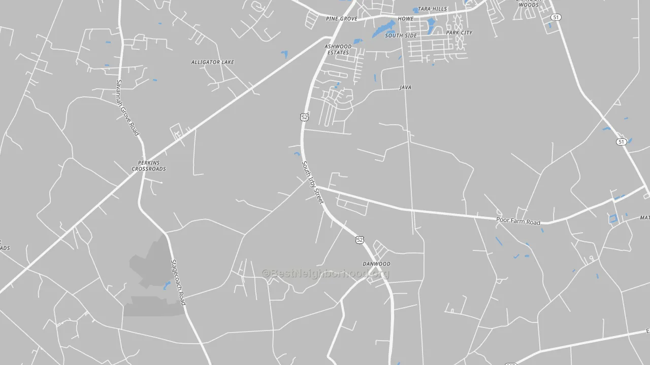 Transit Grade map of Danwood, SC