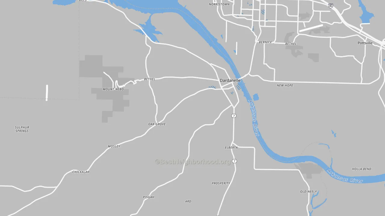 Transit Grade map of Dardanelle, AR