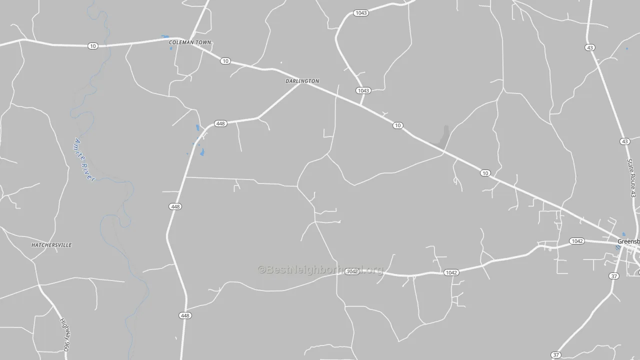 Transit Grade map of Darlington, LA