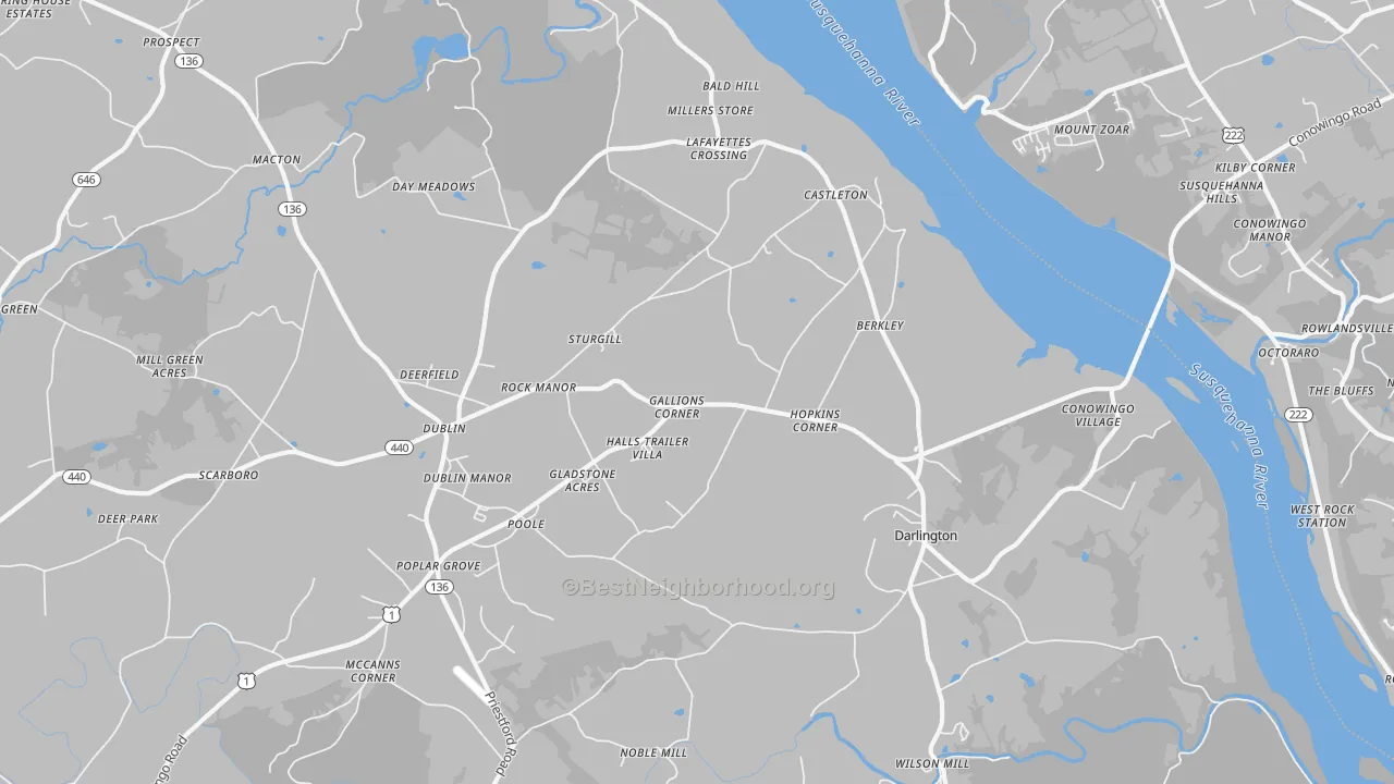 Transit Grade map of Darlington, MD