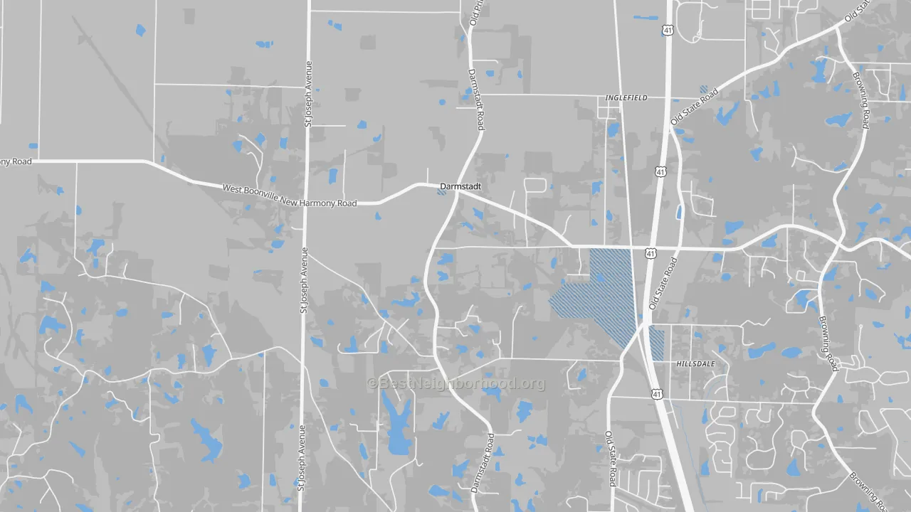 Transit Grade map of Darmstadt, IN