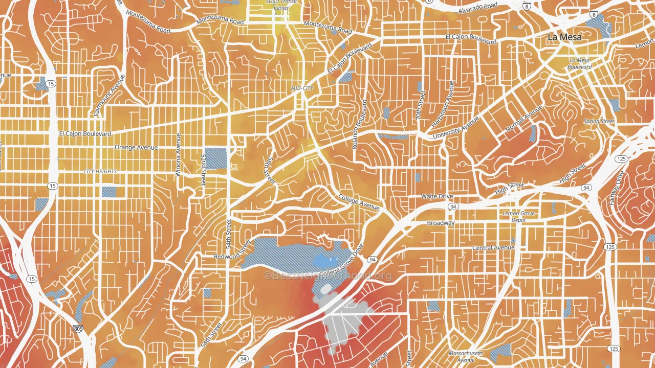 Transit Grade map of Darnall, San Diego, CA