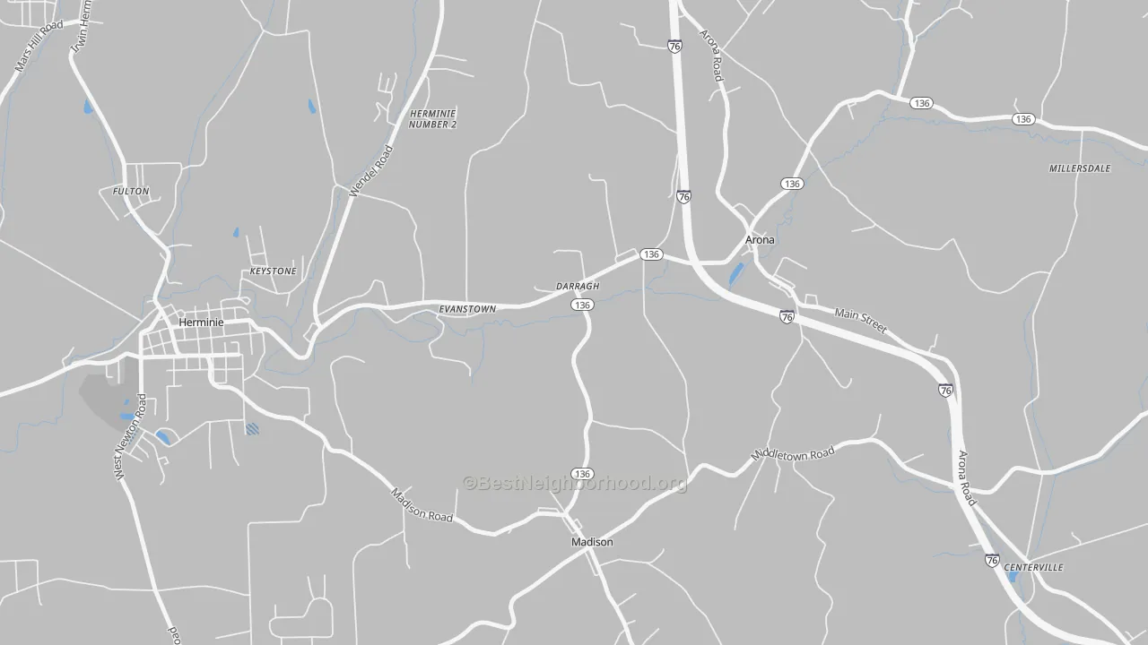Transit Grade map of Darragh, PA