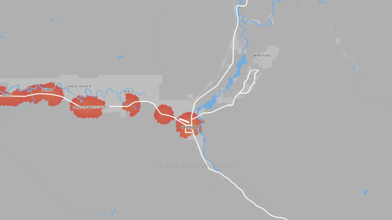 Transit Grade map of Darrington, WA