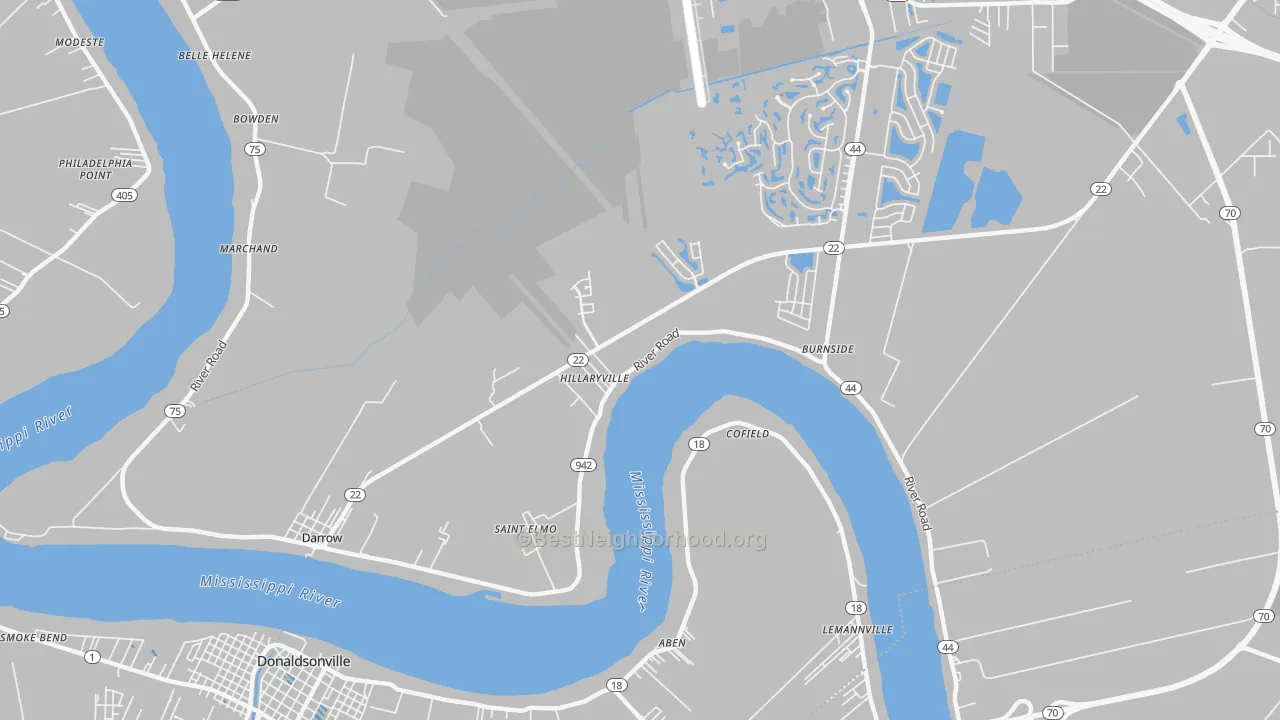 Transit Grade map of Darrow, LA