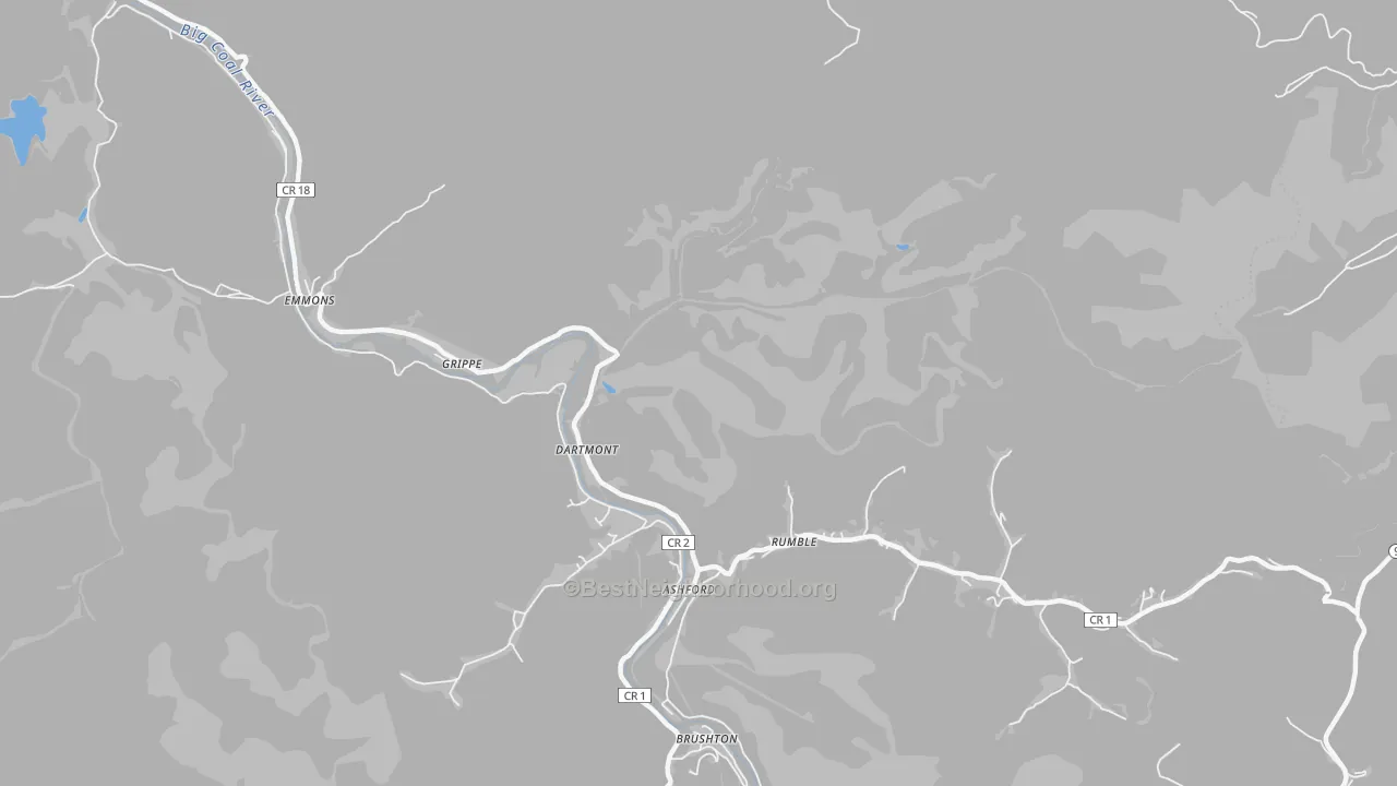 Transit Grade map of Dartmont, WV