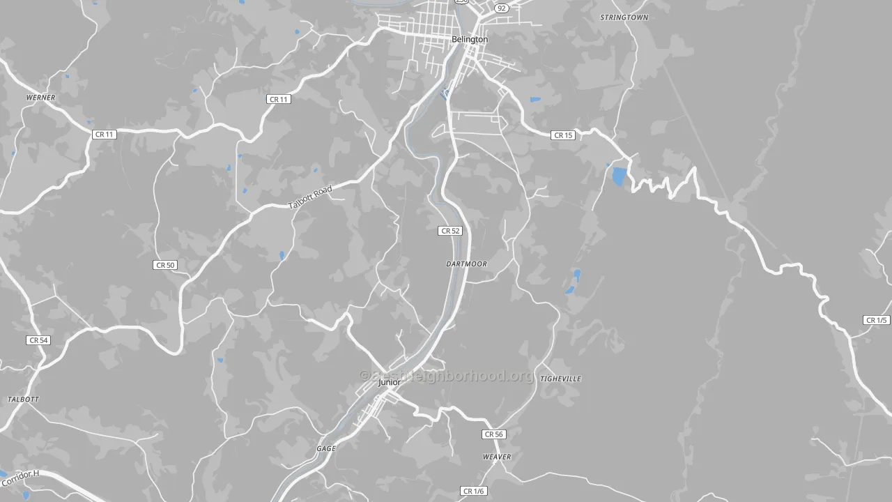 Transit Grade map of Dartmoor, WV