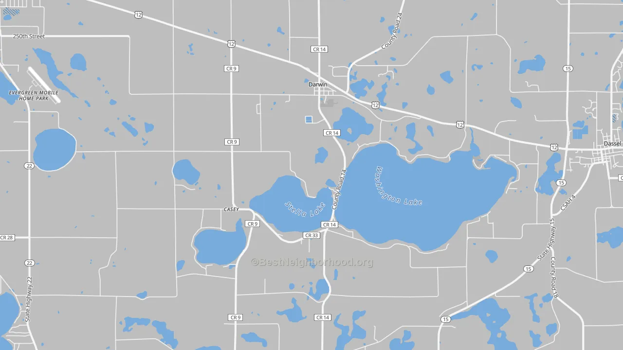 Transit Grade map of Darwin, MN