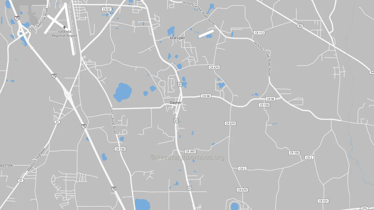 Transit Grade map of Dasher, GA