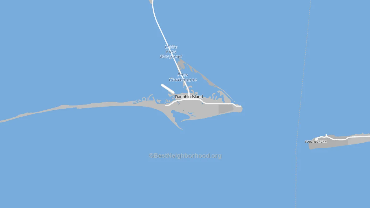 Transit Grade map of Dauphin Island, AL