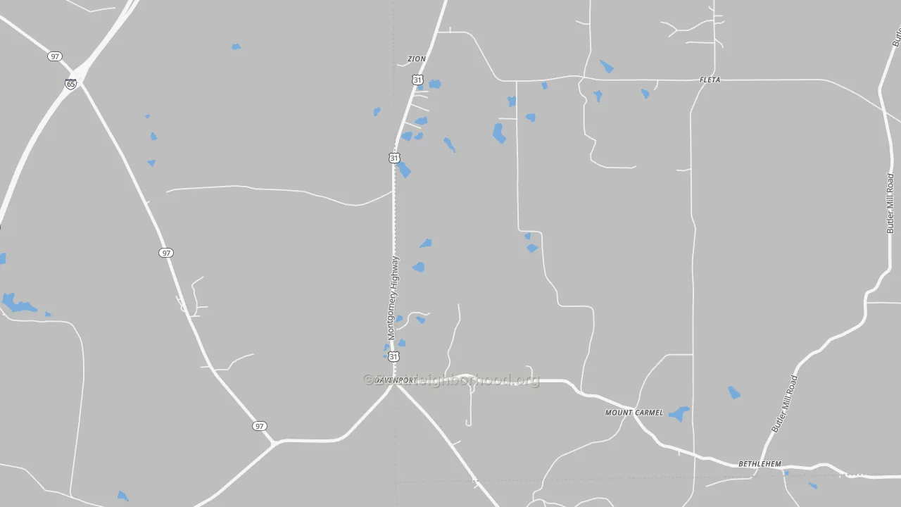 Transit Grade map of Davenport, AL