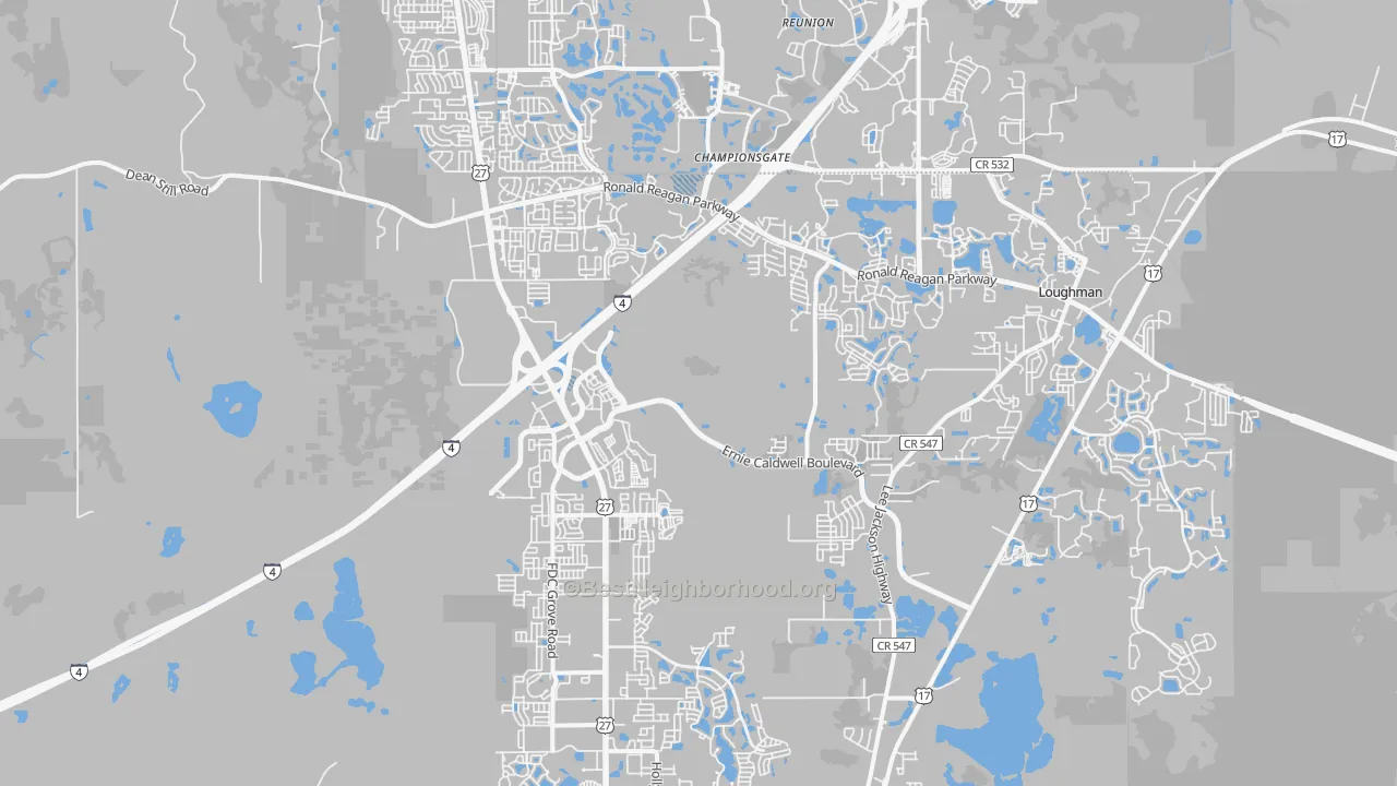 Transit Grade map of Davenport, FL