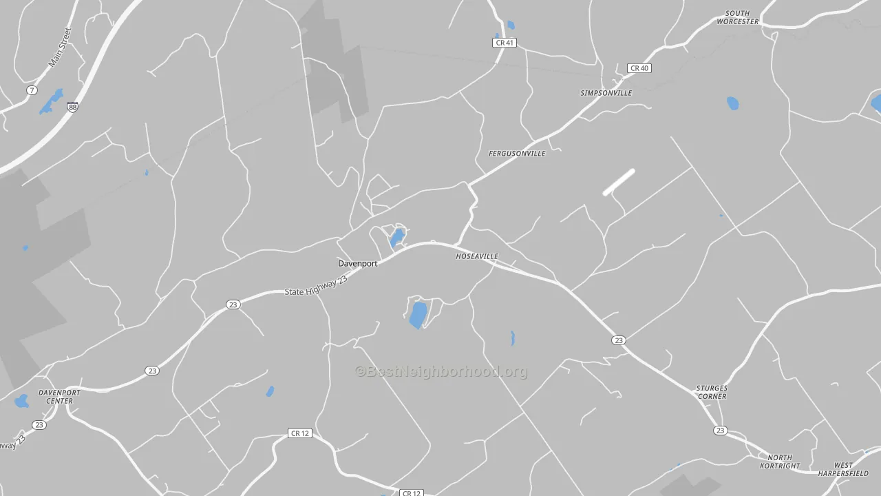 Transit Grade map of Davenport, NY