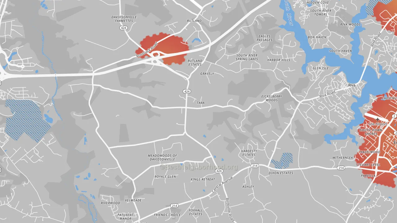 Transit Grade map of Davidsonville, MD