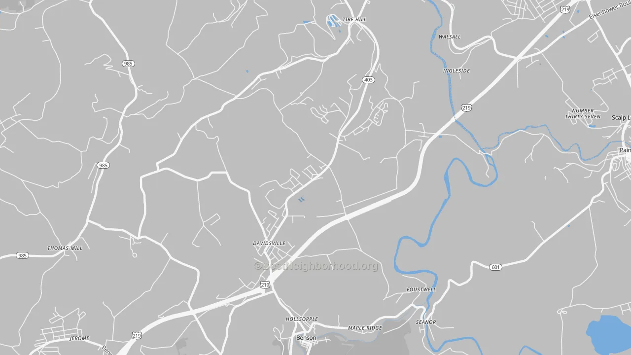 Transit Grade map of Davidsville, PA
