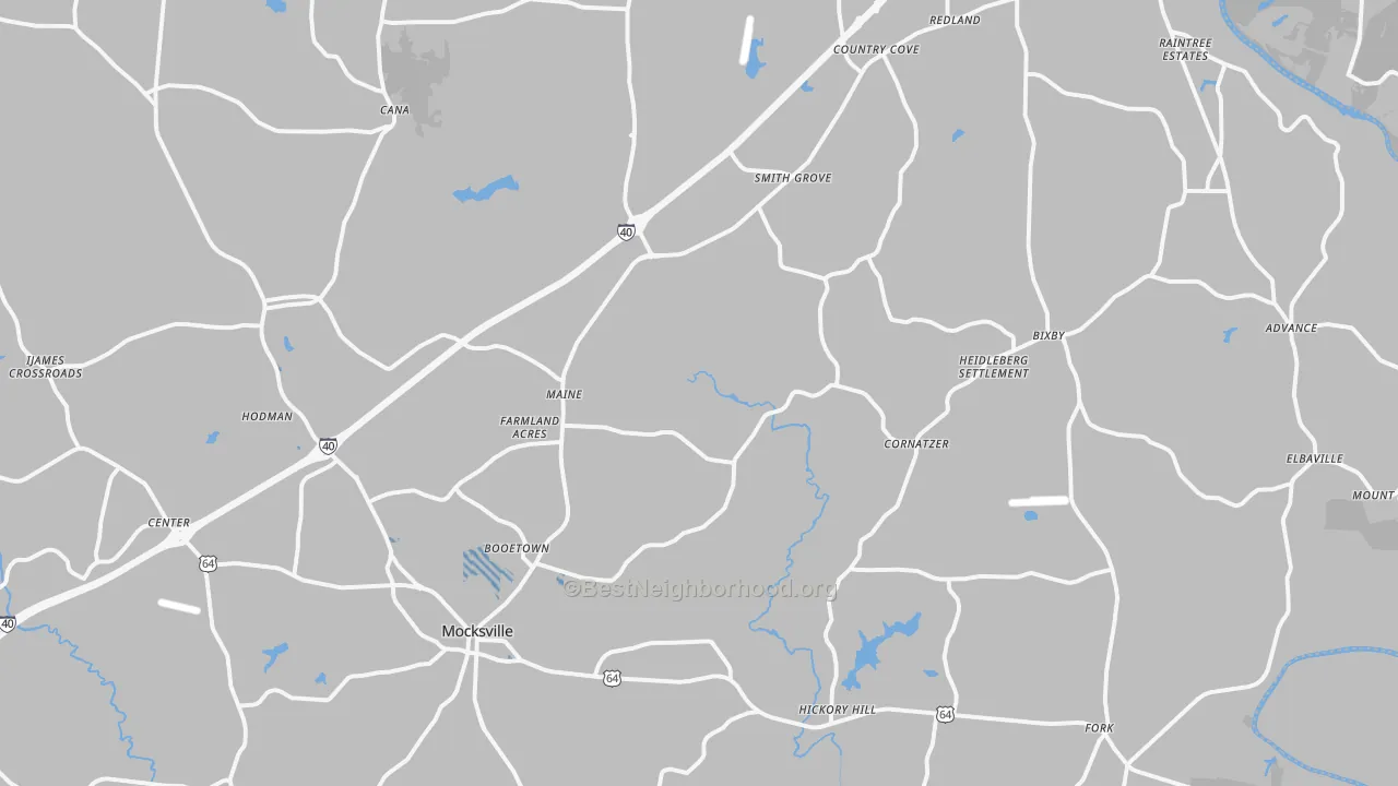Transit Grade map of Davie County, NC
