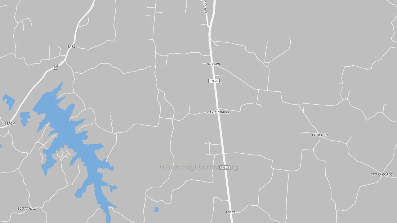 Transit Grade map of Davis Chapel, TN