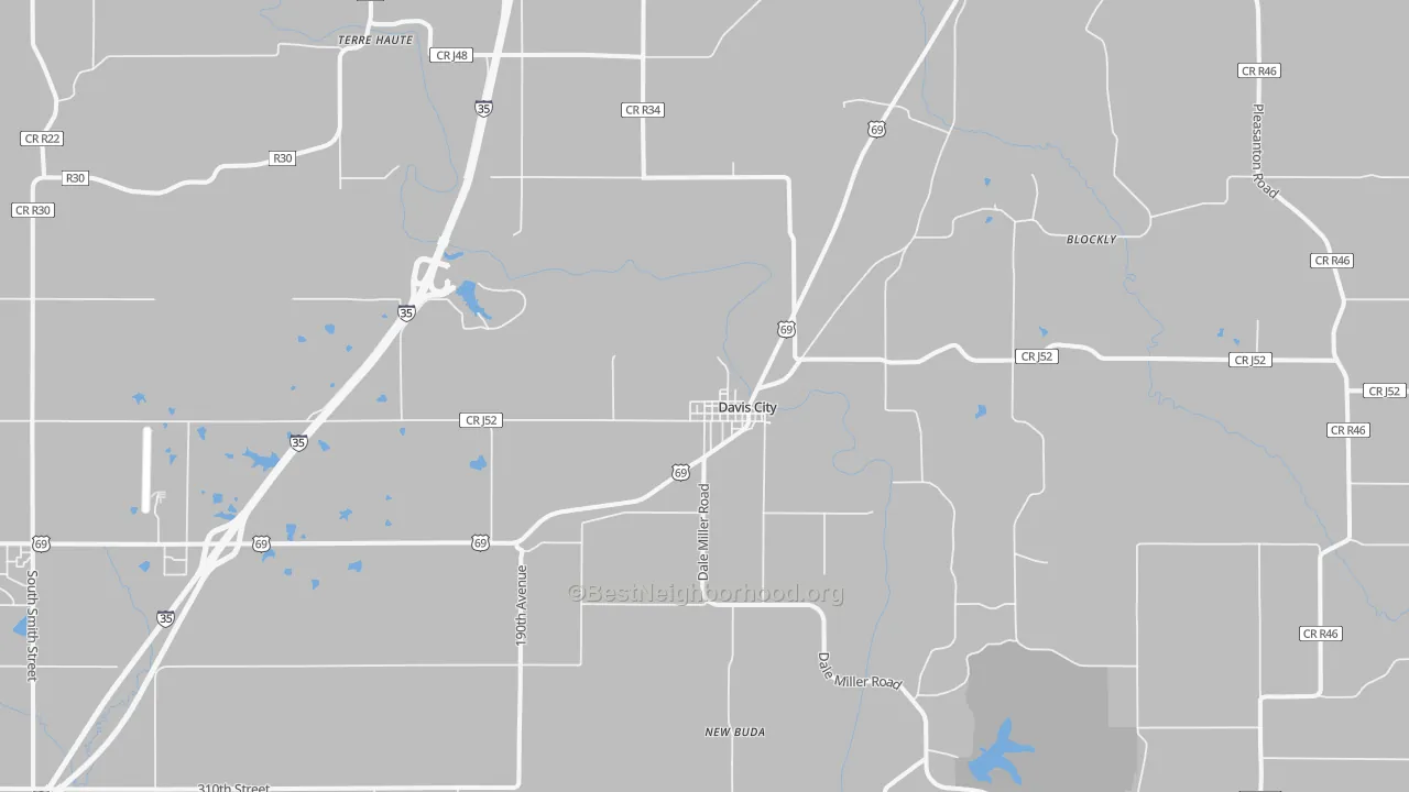 Transit Grade map of Davis City, IA