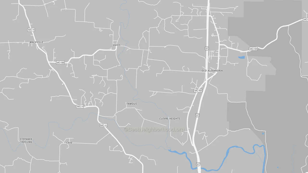 Transit Grade map of Davis, MO