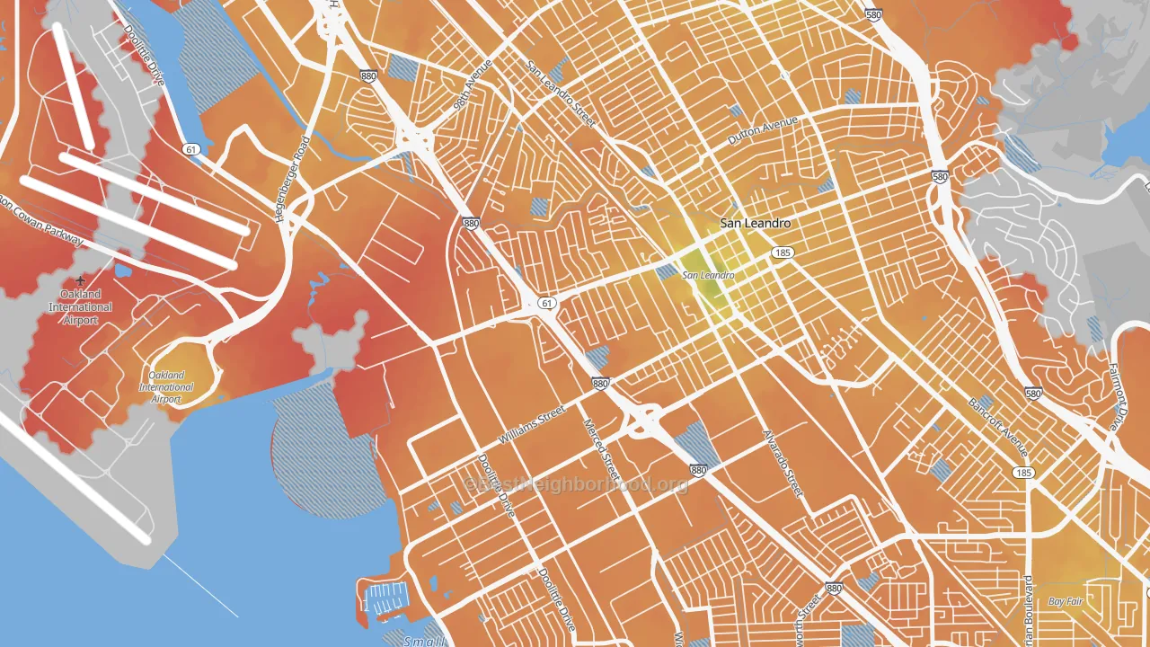 Transit Grade map of Davis Tract, San Leandro, CA