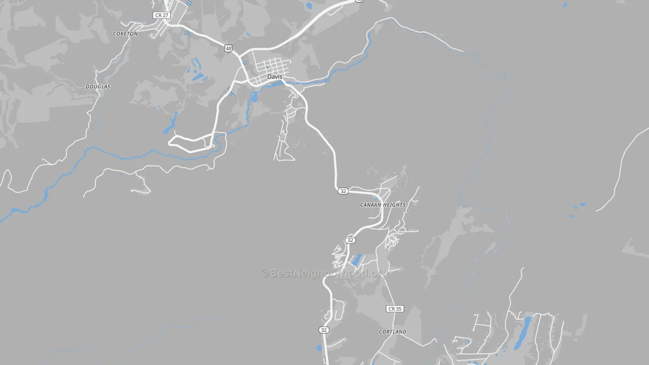Transit Grade map of Davis, WV