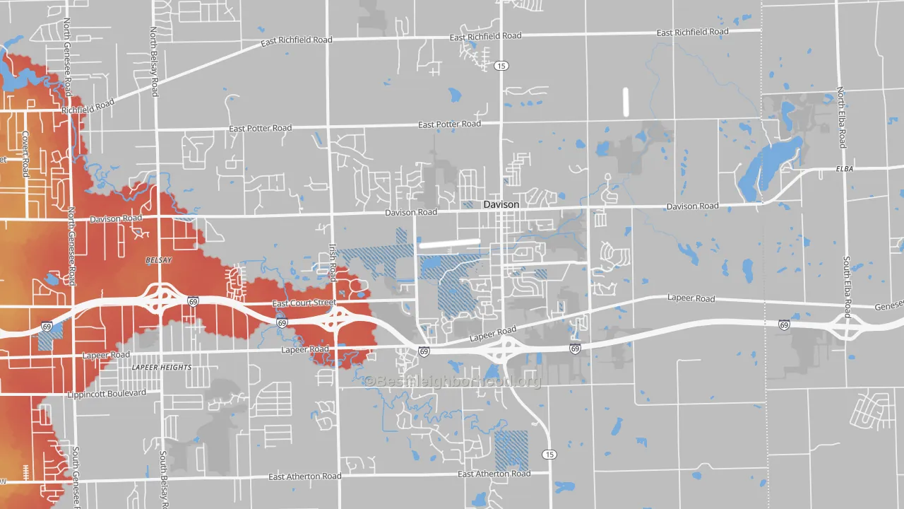 Transit Grade map of Davison, MI